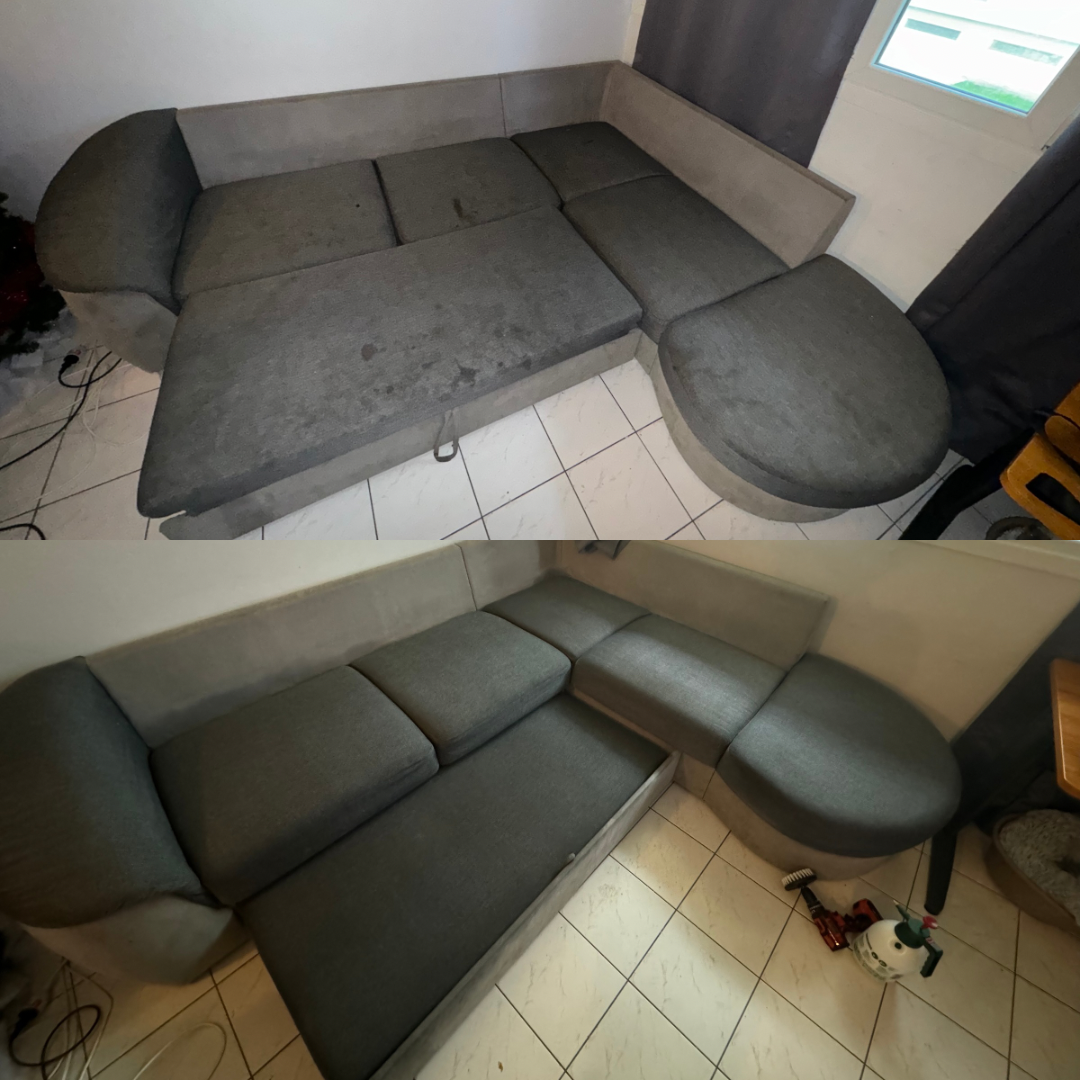 Avant/après nettoyage canapé