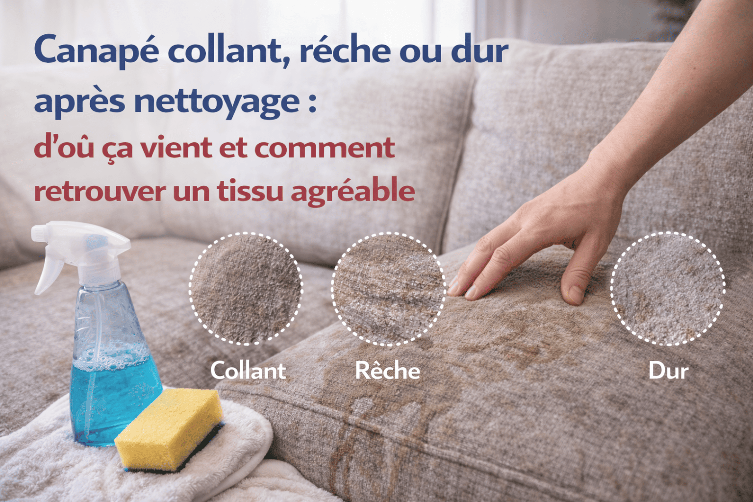 You are currently viewing Pourquoi un canapé devient collant ou rêche après nettoyage ?